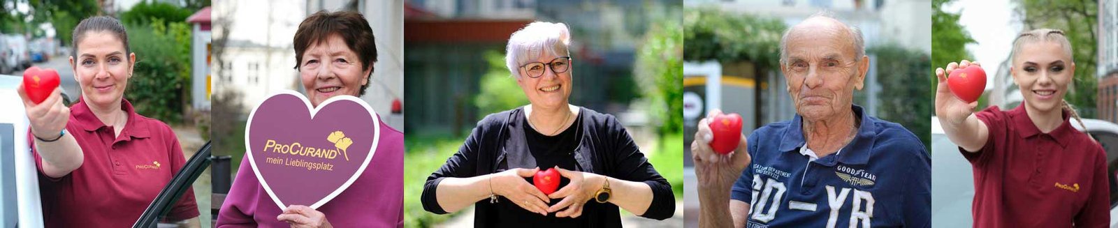 Collage Mitarbeiter*innen ambulant und Bewohner*innen der ProCurand