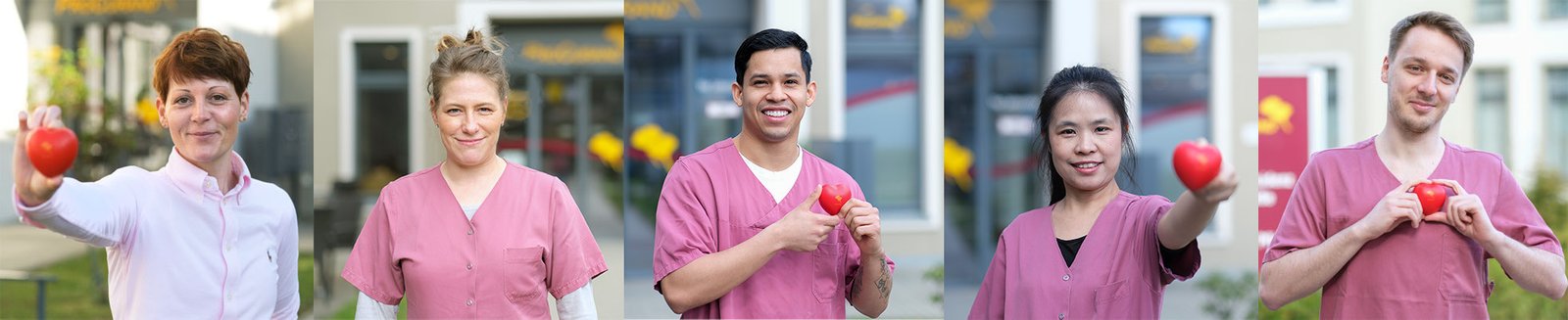 Collage aus den Mitarbeiter*innen der ProCurand Seniorenresidenz Bölschestraße 