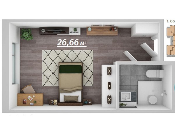 Beispielgrundriss für ein WG-Zimmer