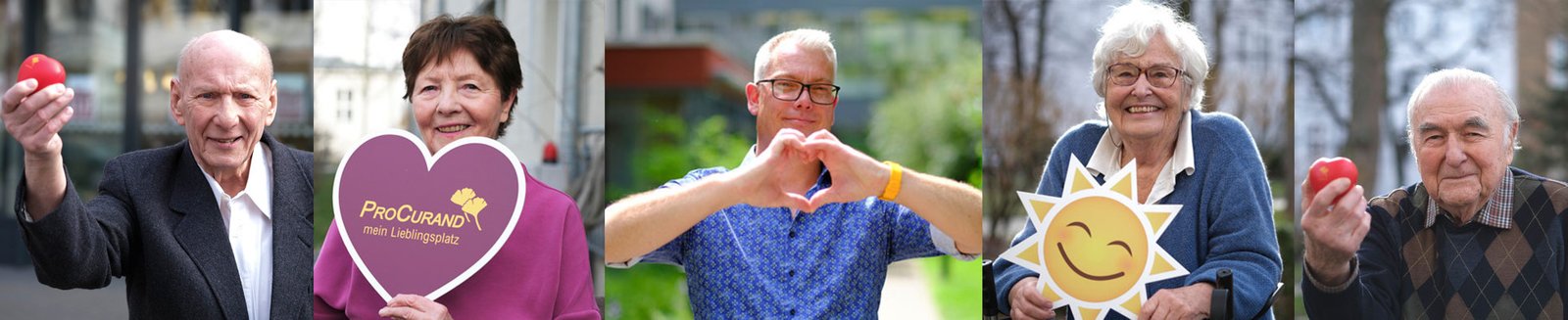 ProCurand Seniorendomizil Wilhelm-Stift Bewohner*innen und Einrichtungsleiter Collage