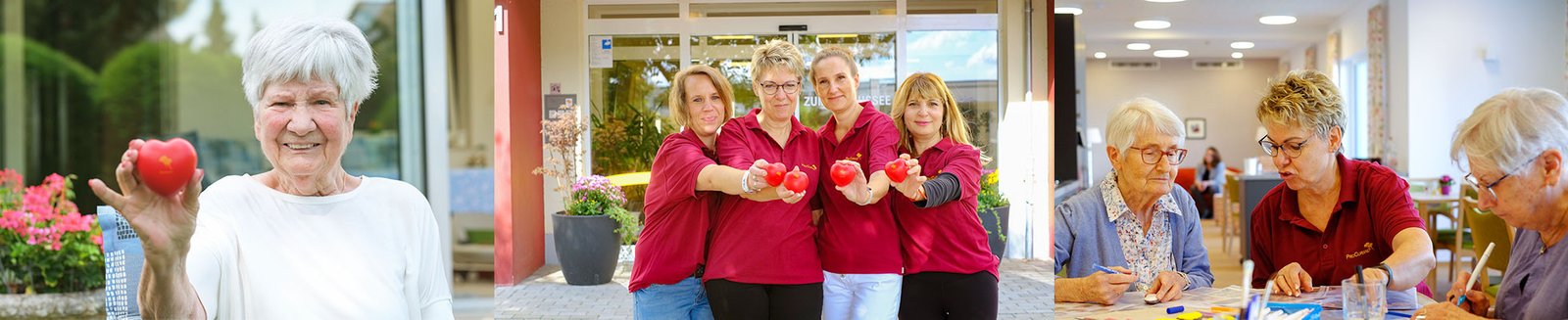 Collage aus Senior*innen und Mitarbeiter*innen der ProCurand